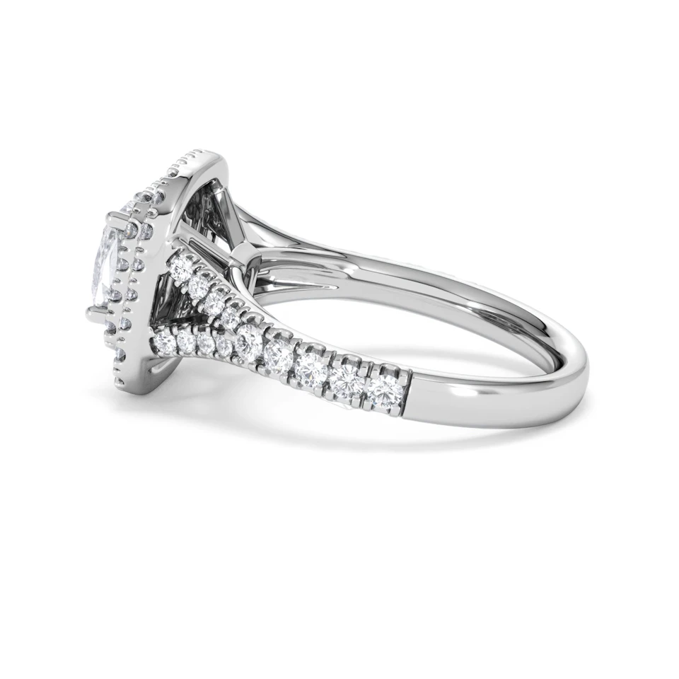 Anastasia Lab Diamond Halo Engagement Ring 18K White Gold 1.85ct F/VS1