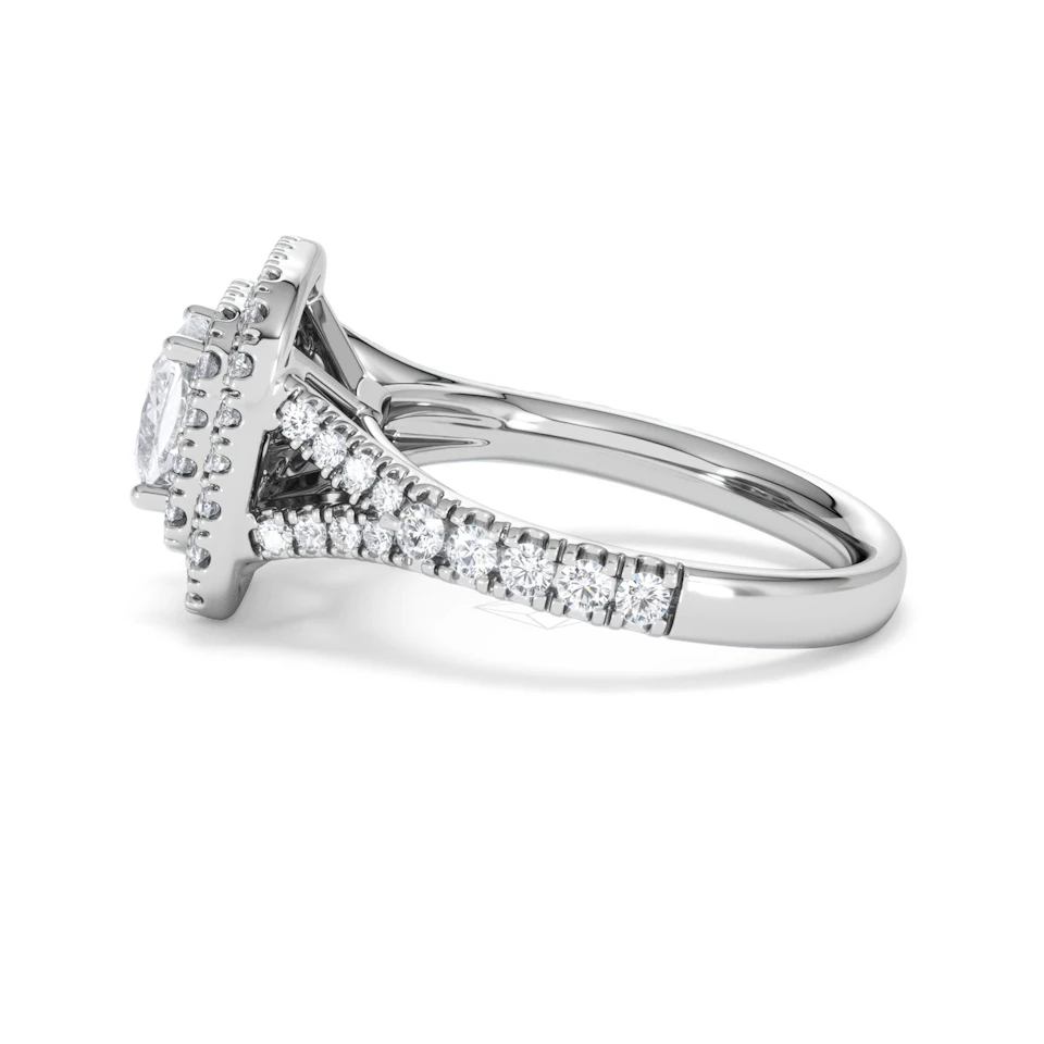 Anastasia GIA Diamond Halo Engagement Ring in Platinum 1.85ct G/VS2