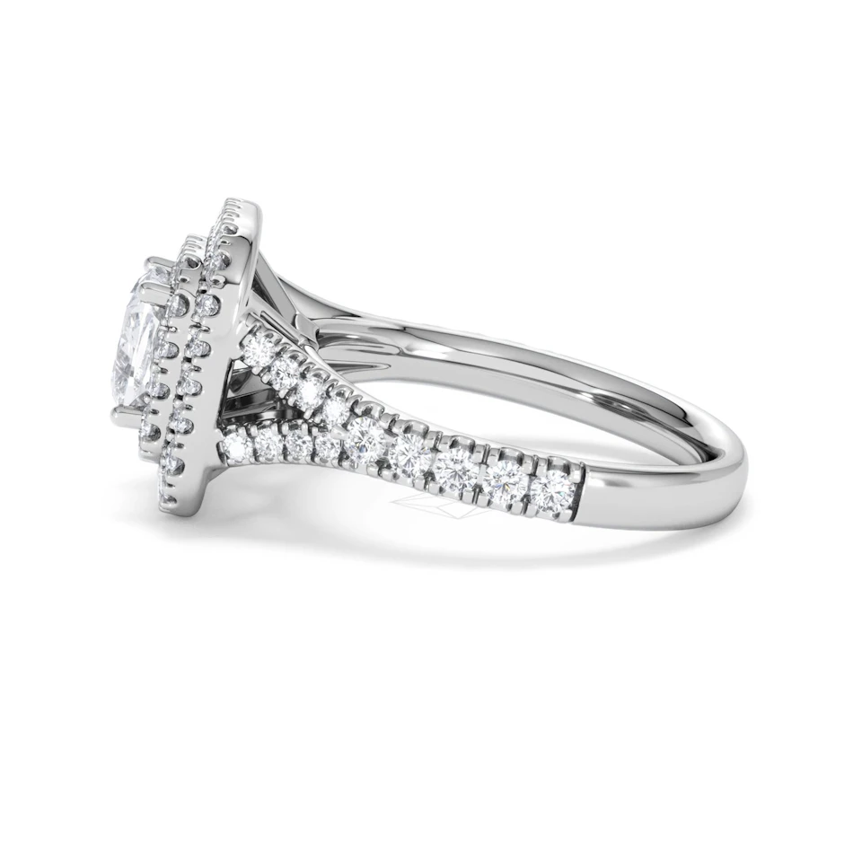 Anastasia Lab Diamond Halo Engagement Ring 18K White Gold 1.85ct F/VS1
