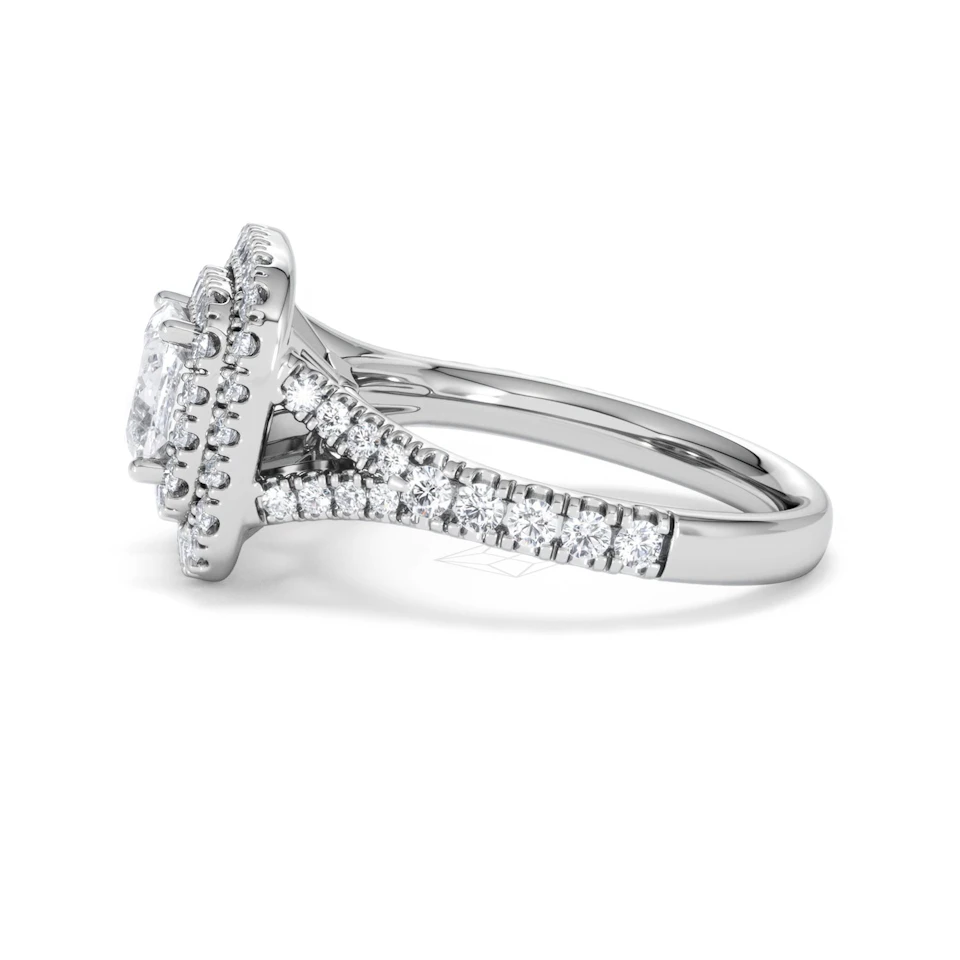 Anastasia GIA Diamond Halo Engagement Ring in Platinum 1.85ct G/VS2