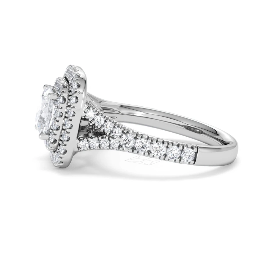Anastasia GIA Diamond Halo Engagement Ring in Platinum 1.85ct G/VS2