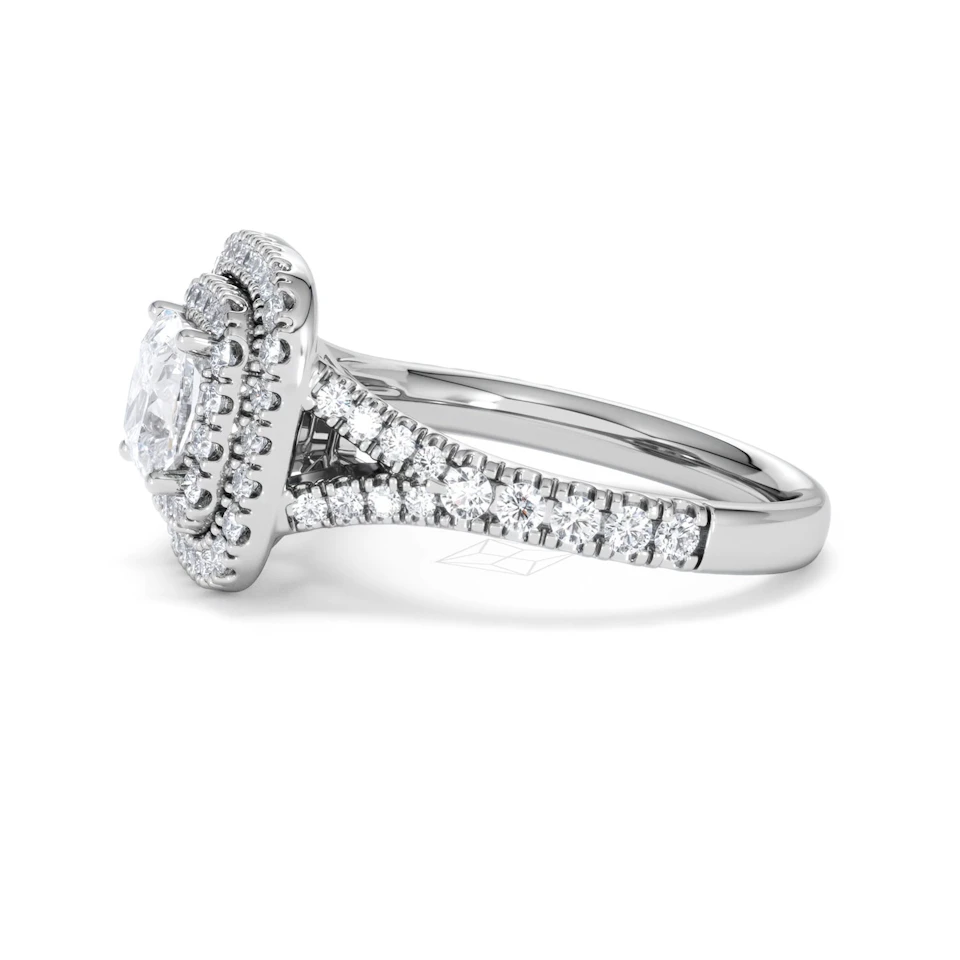 Anastasia Lab Diamond Halo Engagement Ring 18K White Gold 1.85ct F/VS1
