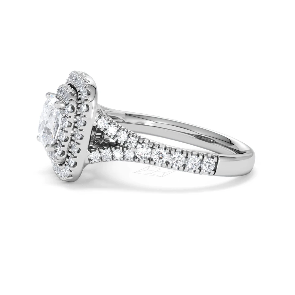 Anastasia GIA Diamond Halo Engagement Ring in Platinum 1.85ct G/VS2