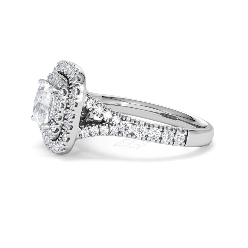 Anastasia Lab Diamond Halo Engagement Ring 18K White Gold 1.85ct F/VS1