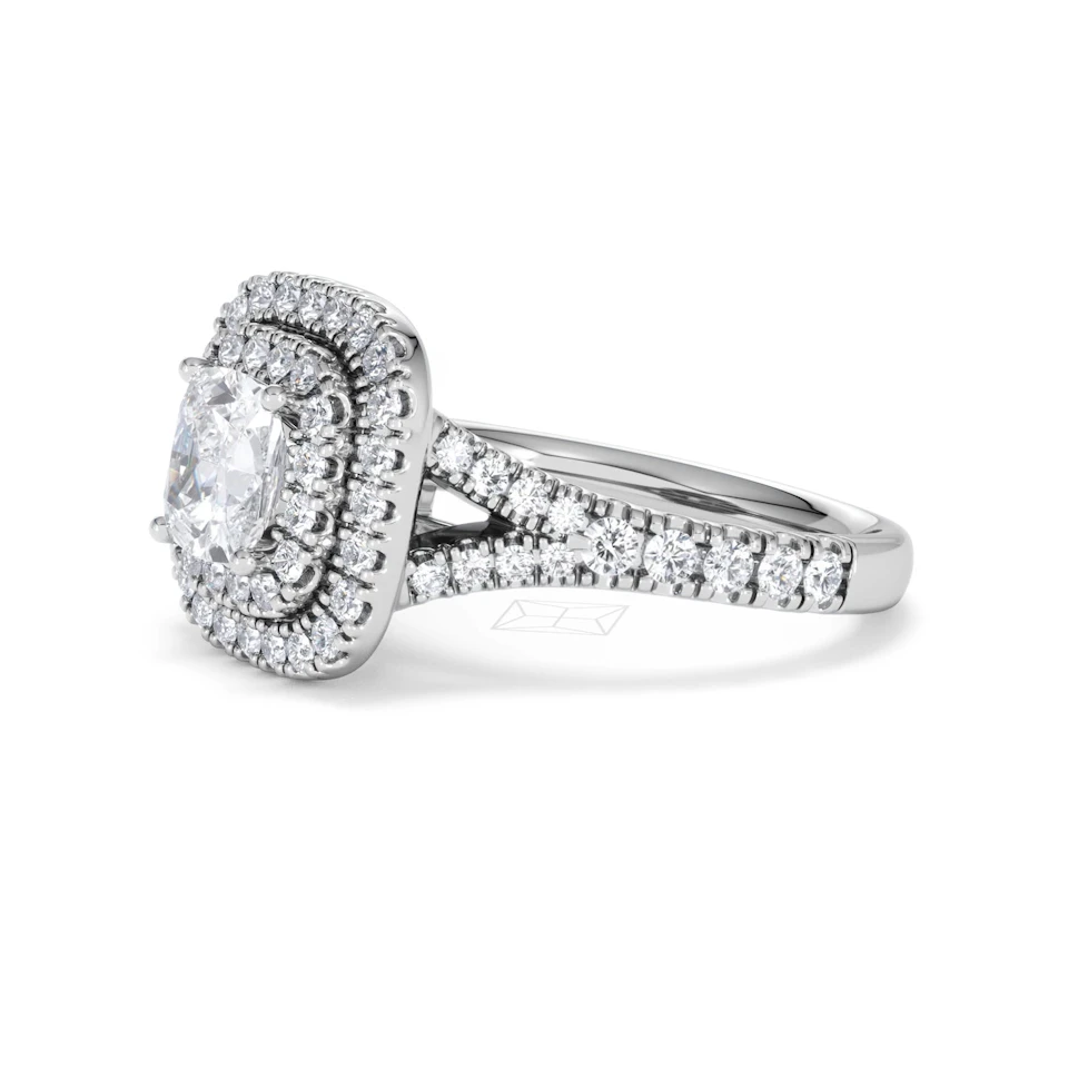 Anastasia Lab Diamond Halo Engagement Ring 18K White Gold 1.85ct F/VS1