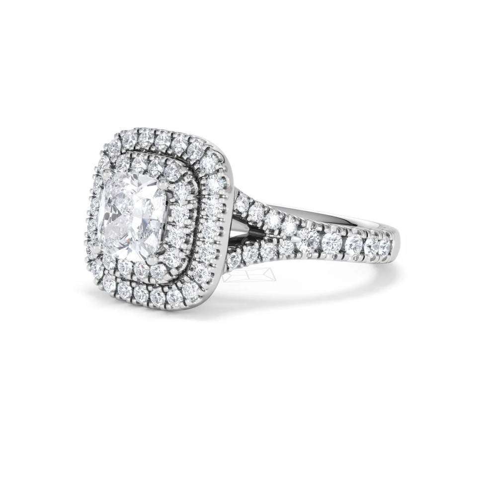 Anastasia GIA Diamond Halo Engagement Ring in Platinum 1.85ct G/VS2