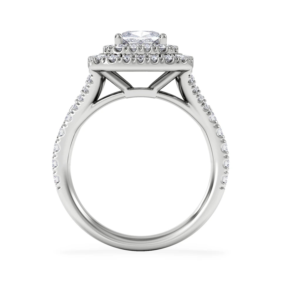 Anastasia GIA Diamond Halo Engagement Ring 18K White Gold 1.85ct G/VS2