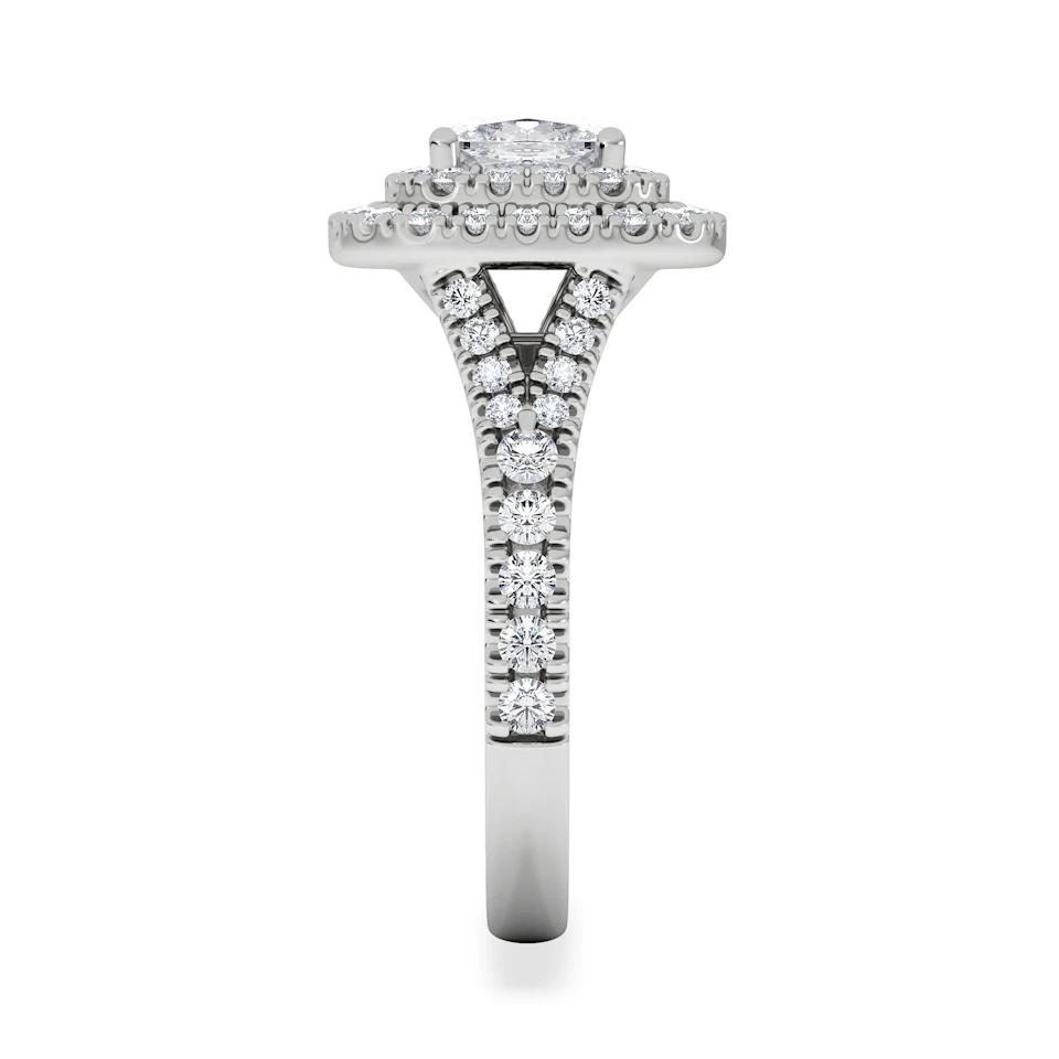 Anastasia GIA Diamond Halo Engagement Ring in Platinum 1.85ct G/VS2