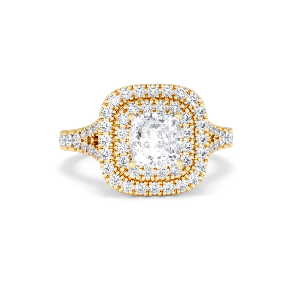 Anastasia GIA Diamond Halo Engagement Ring in 18K Gold 1.85ct G/VS2
