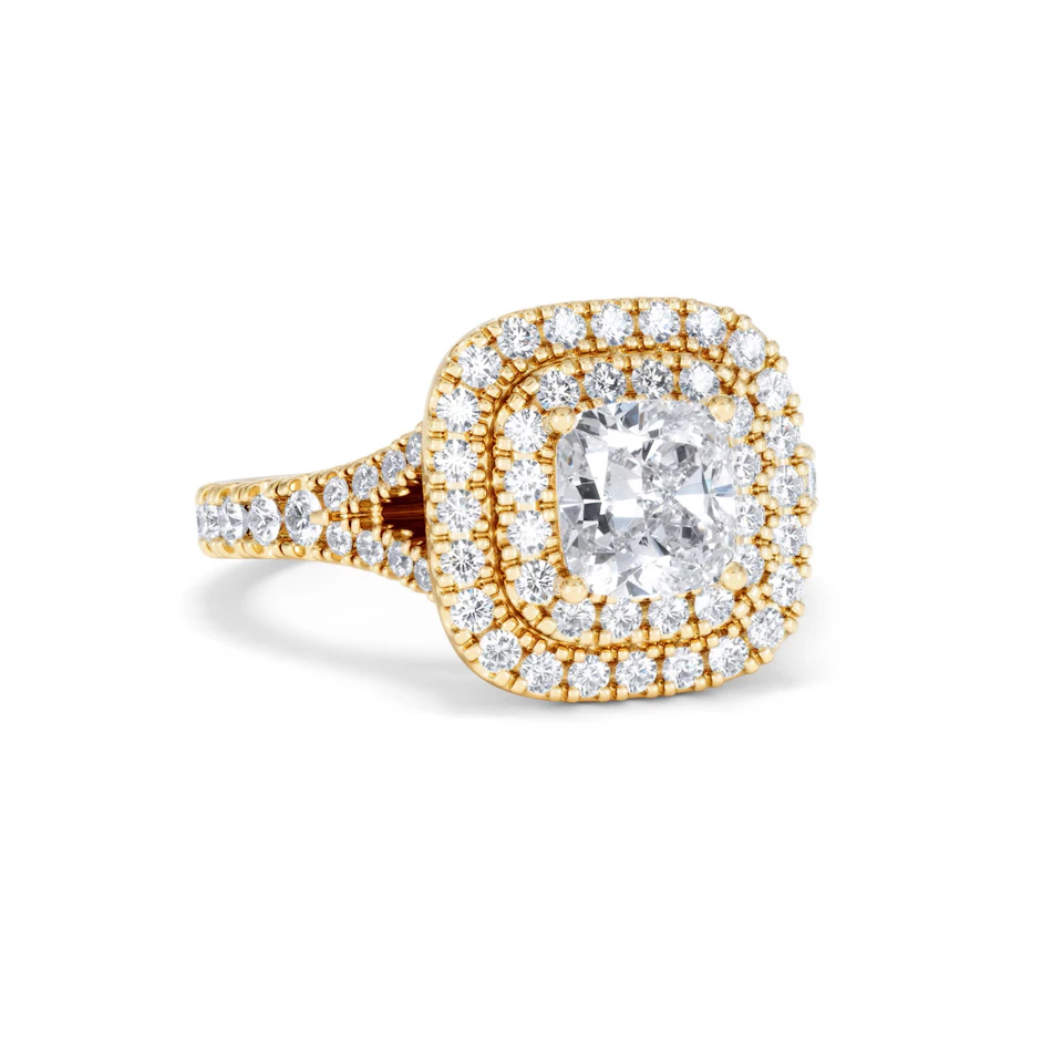 Anastasia GIA Diamond Halo Engagement Ring in 18K Gold 1.85ct G/VS2