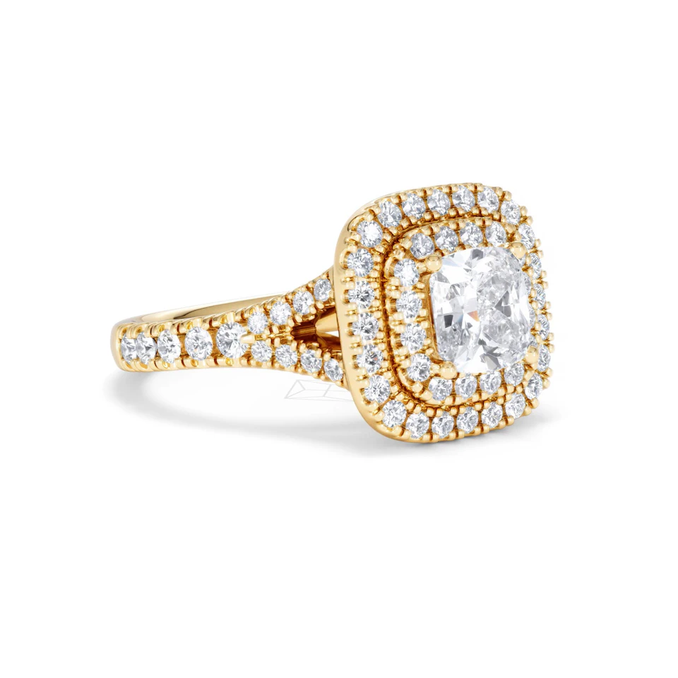 Anastasia GIA Diamond Halo Engagement Ring in 18K Gold 1.85ct G/VS2
