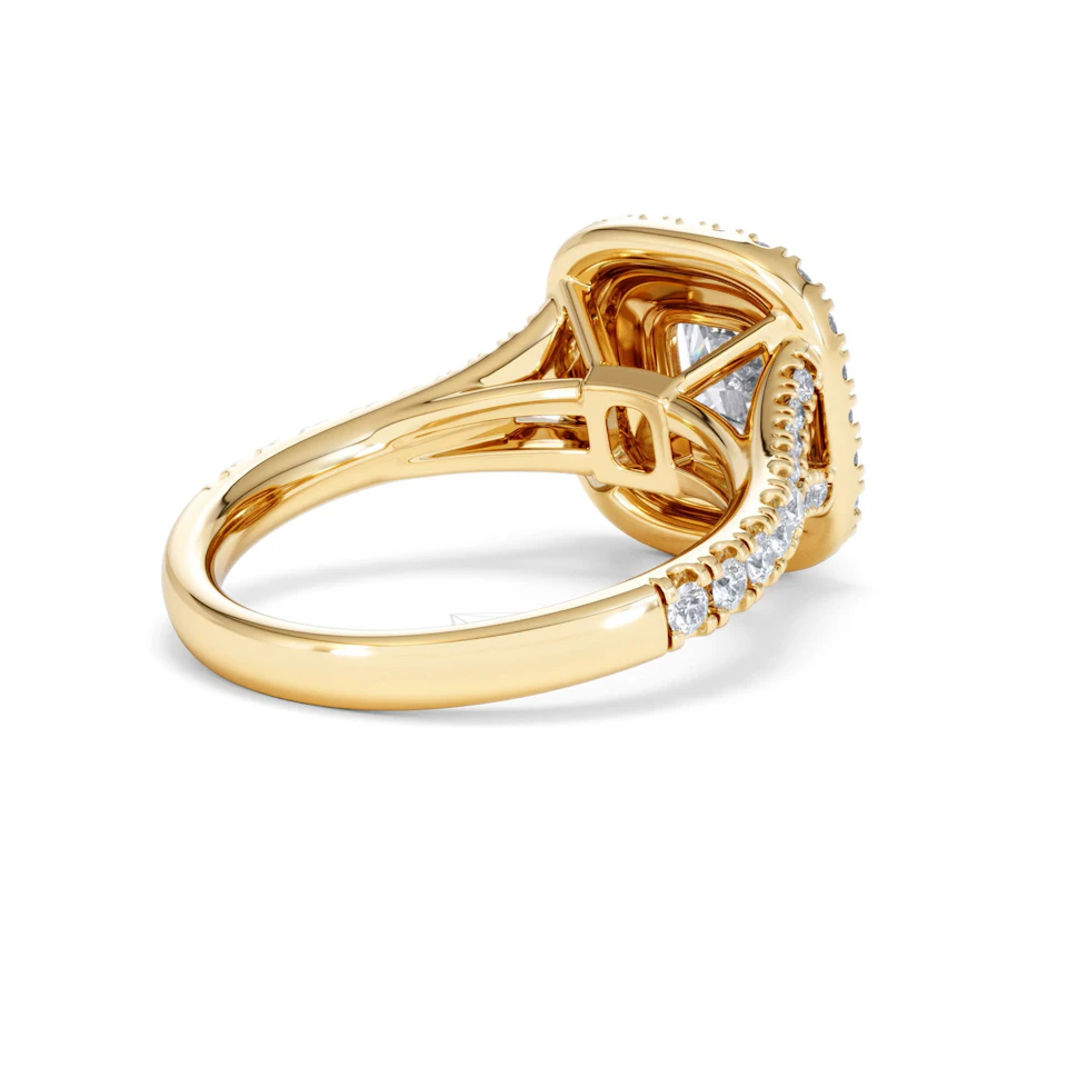 Anastasia GIA Diamond Halo Engagement Ring in 18K Gold 1.85ct G/VS2