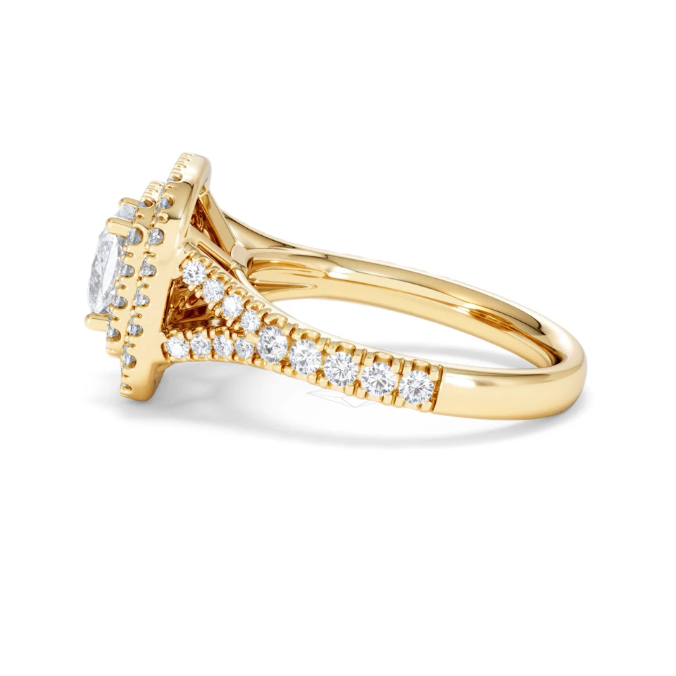 Anastasia GIA Diamond Halo Engagement Ring in 18K Gold 1.85ct G/VS2