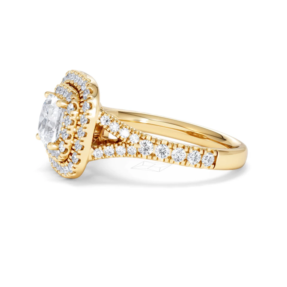 Anastasia GIA Diamond Halo Engagement Ring in 18K Gold 1.85ct G/VS2