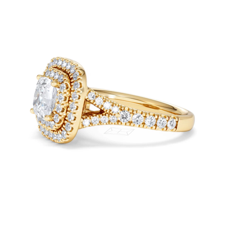 Anastasia GIA Diamond Halo Engagement Ring in 18K Gold 1.85ct G/VS2