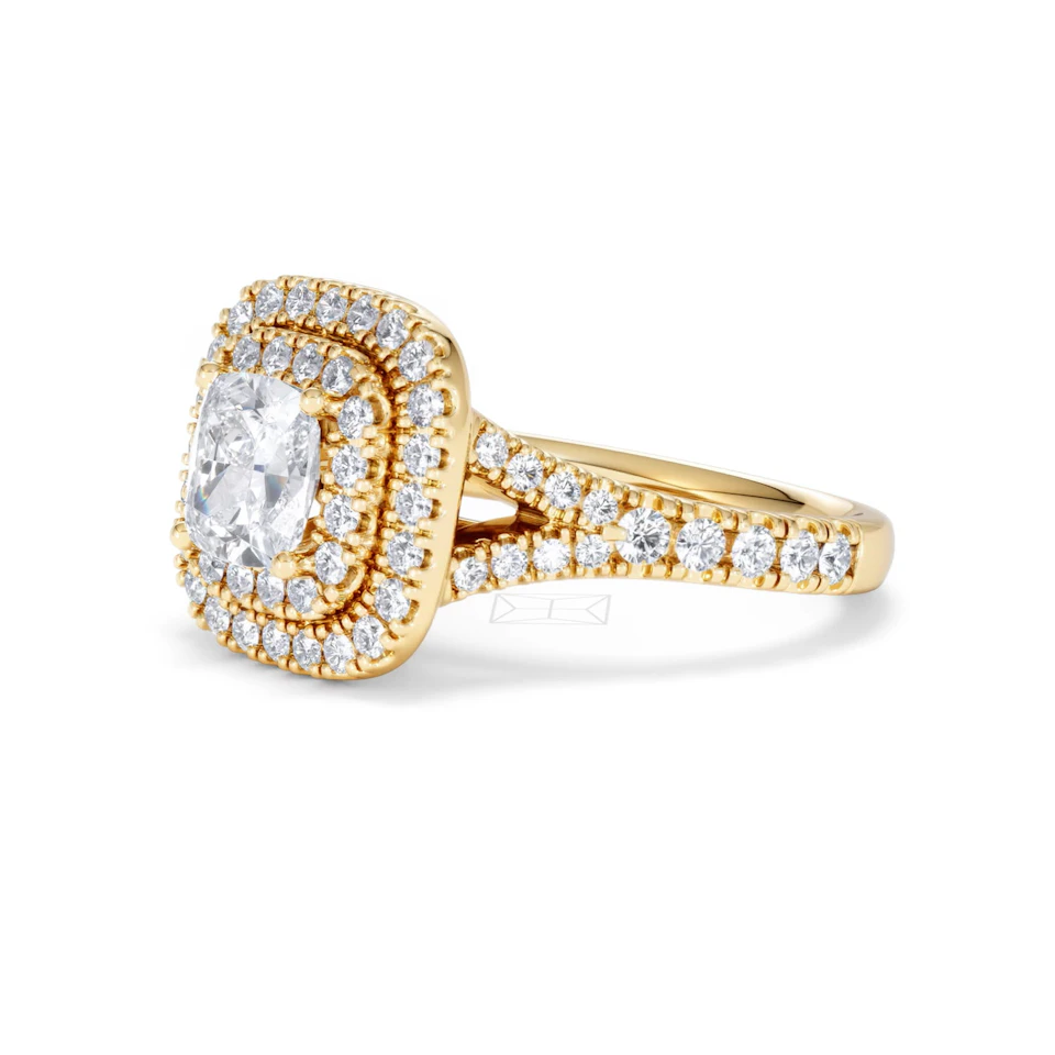 Anastasia GIA Diamond Halo Engagement Ring in 18K Gold 1.85ct G/VS2