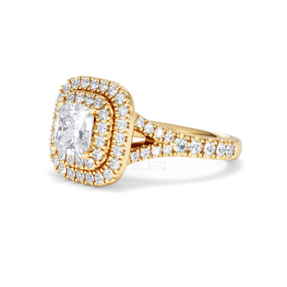 Anastasia GIA Diamond Halo Engagement Ring in 18K Gold 1.85ct G/VS2