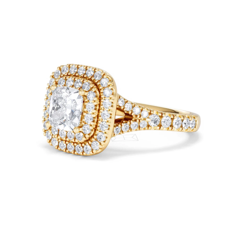 Anastasia Lab Diamond Halo Engagement Ring in 18K Gold 1.85ct F/VS1
