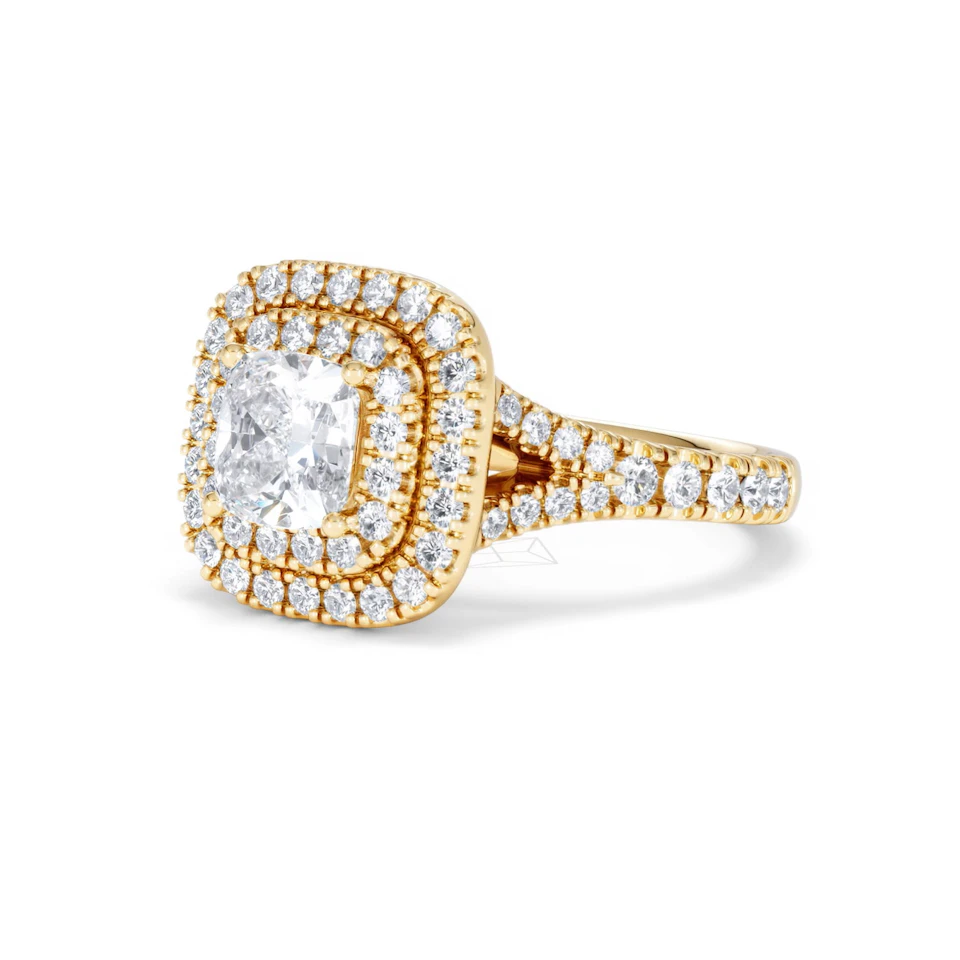 Anastasia GIA Diamond Halo Engagement Ring in 18K Gold 1.85ct G/VS2