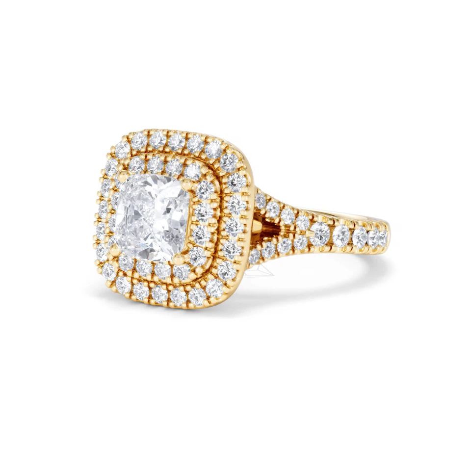 Anastasia GIA Diamond Halo Engagement Ring in 18K Gold 1.85ct G/VS2