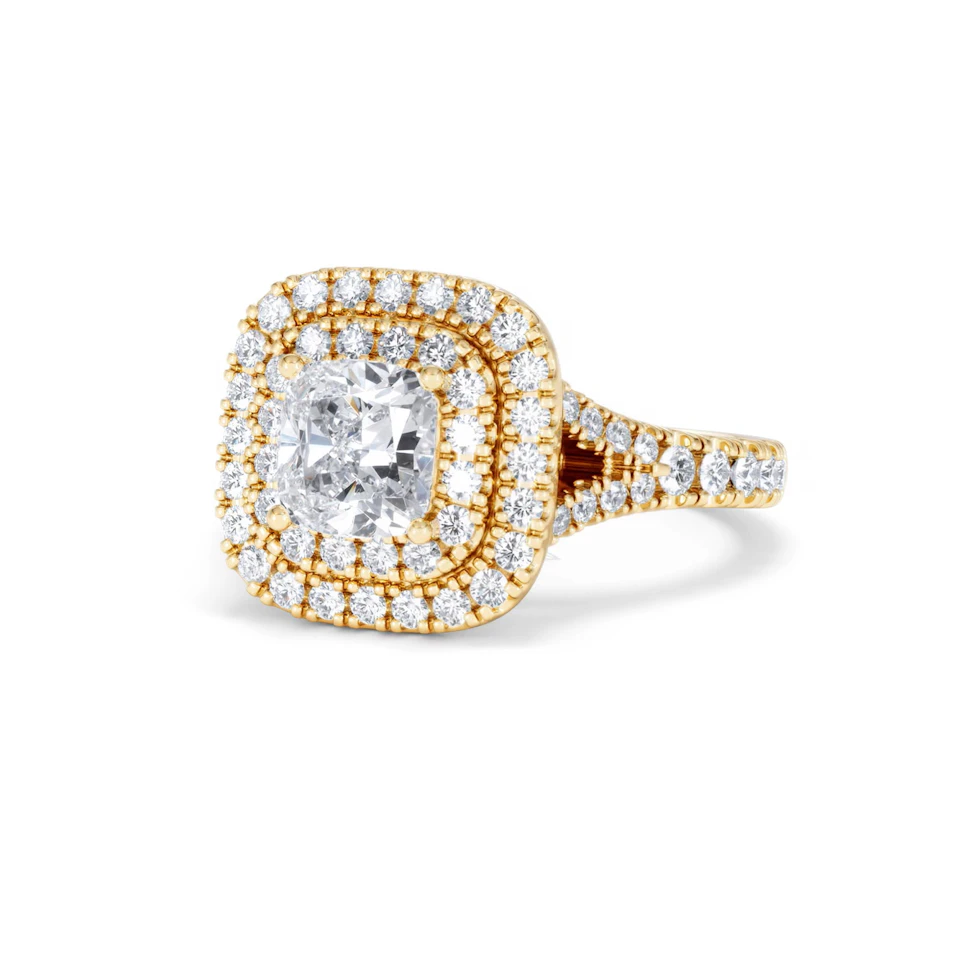 Anastasia GIA Diamond Halo Engagement Ring in 18K Gold 1.85ct G/VS2