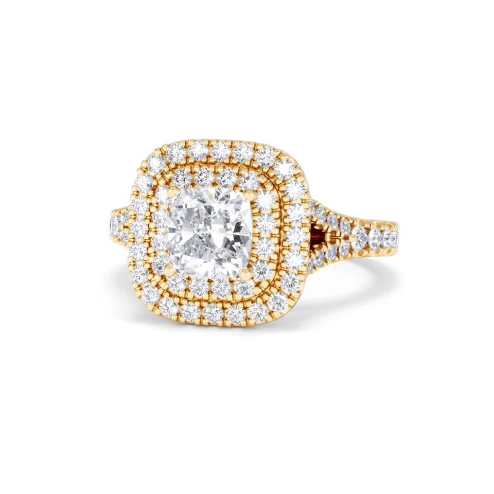 Anastasia GIA Diamond Halo Engagement Ring in 18K Gold 1.85ct G/VS2