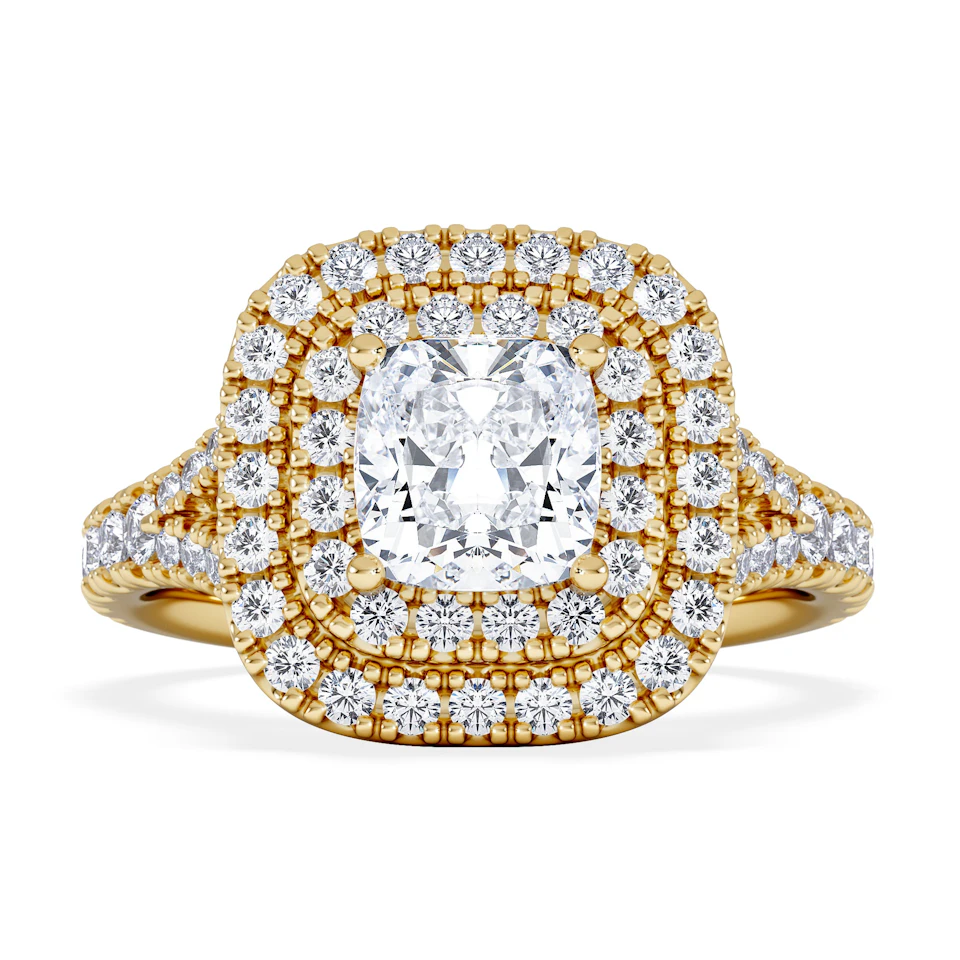 Anastasia GIA Diamond Halo Engagement Ring in 18K Gold 1.85ct G/VS2