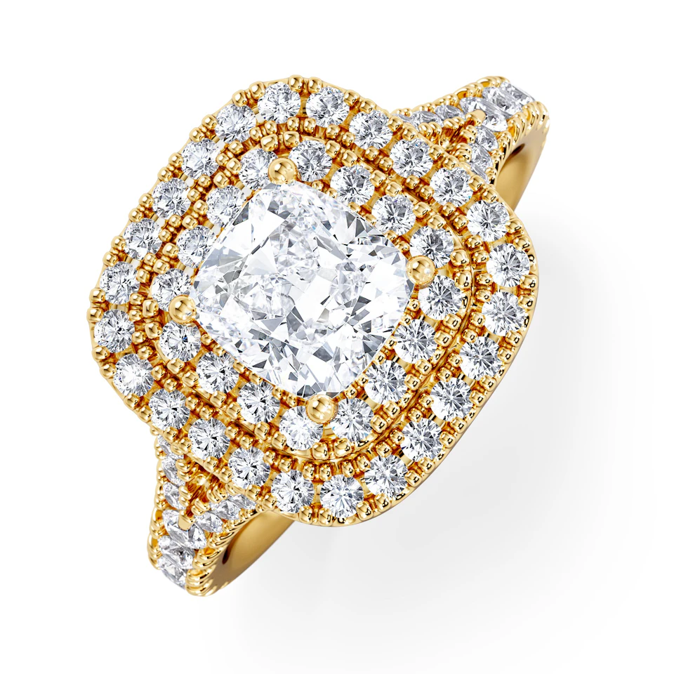 Anastasia Lab Diamond Halo Engagement Ring in 18K Gold 1.85ct F/VS1