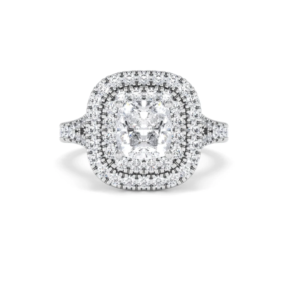 Anastasia Lab Diamond Halo Engagement Ring in Platinum 2.15ct F/VS1