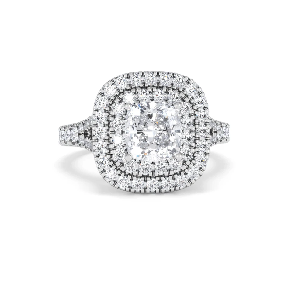 Anastasia Lab Diamond Halo Engagement Ring in Platinum 2.15ct F/VS1