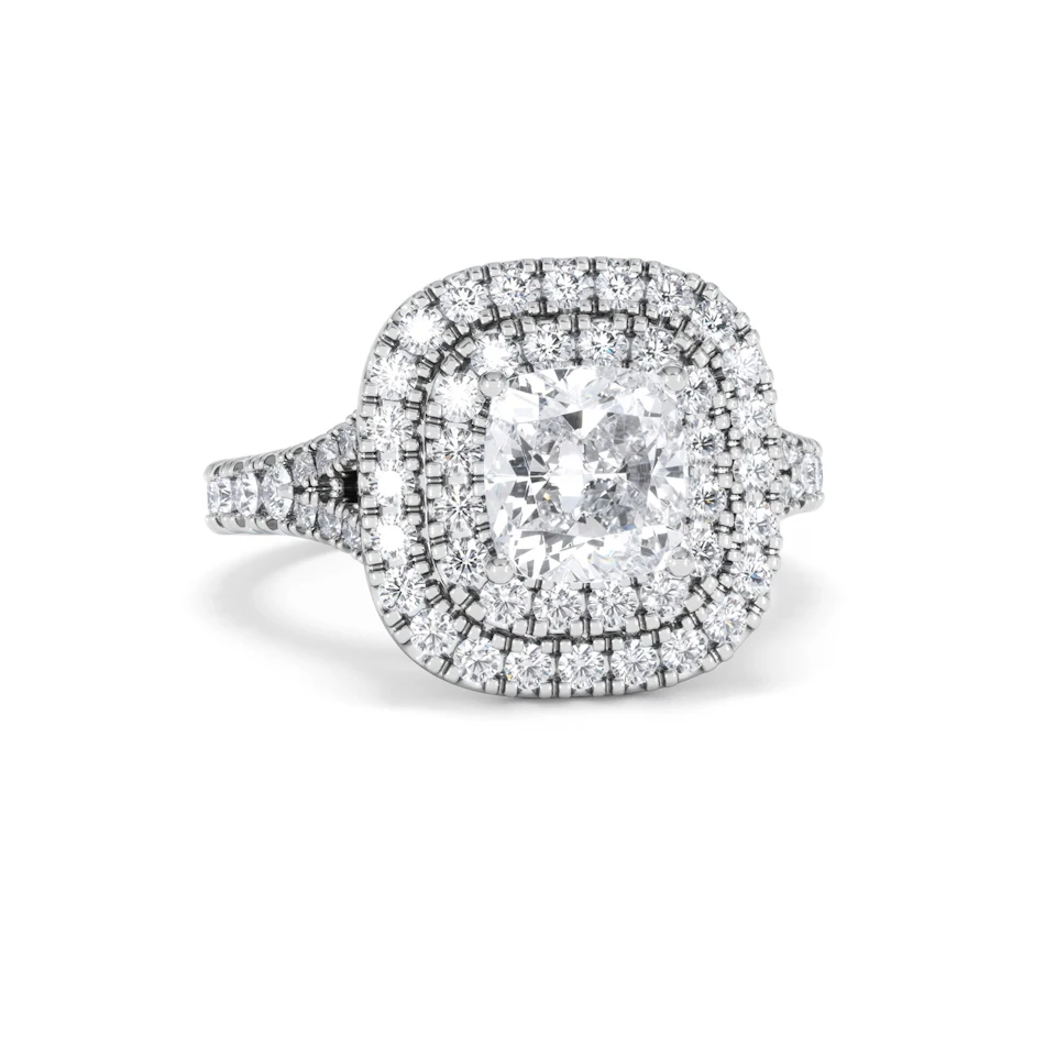 Anastasia Lab Diamond Halo Engagement Ring in Platinum 2.15ct F/VS1