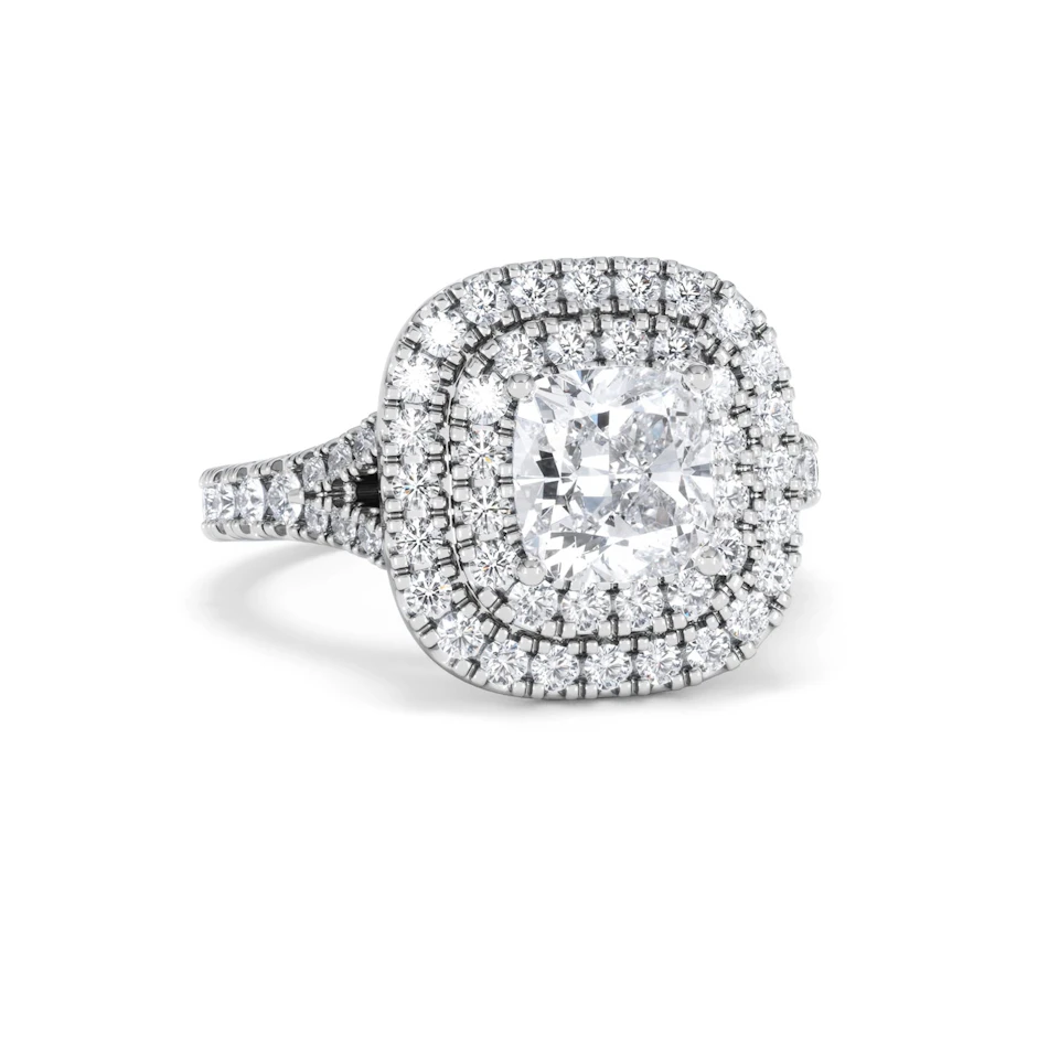Anastasia Lab Diamond Halo Engagement Ring in Platinum 2.15ct F/VS1