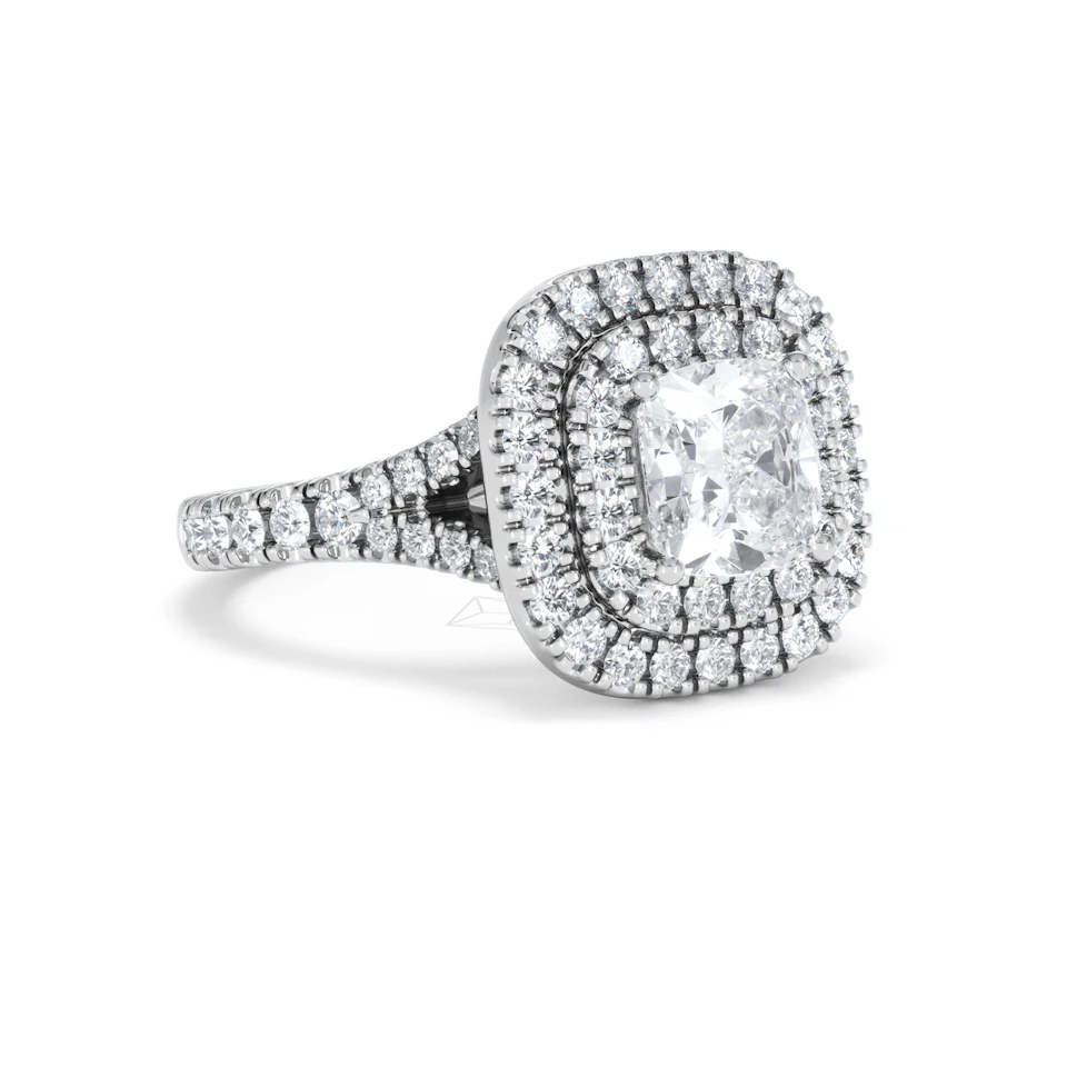 Anastasia Lab Diamond Halo Engagement Ring in Platinum 2.15ct F/VS1