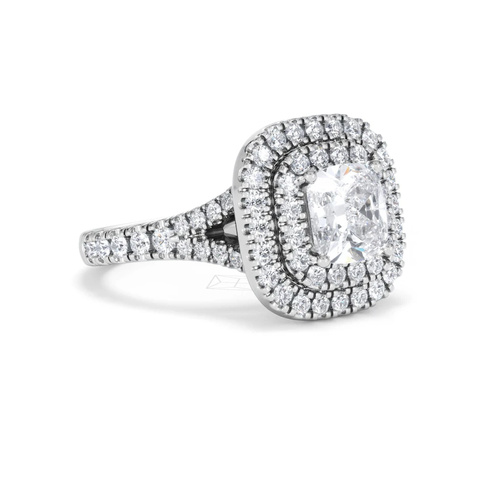 Anastasia Lab Diamond Halo Engagement Ring in Platinum 2.15ct F/VS1
