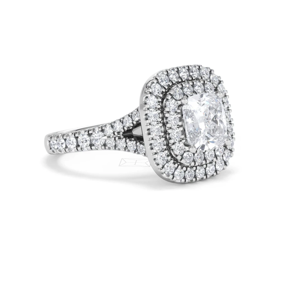 Anastasia Lab Diamond Halo Engagement Ring in Platinum 2.15ct F/VS1