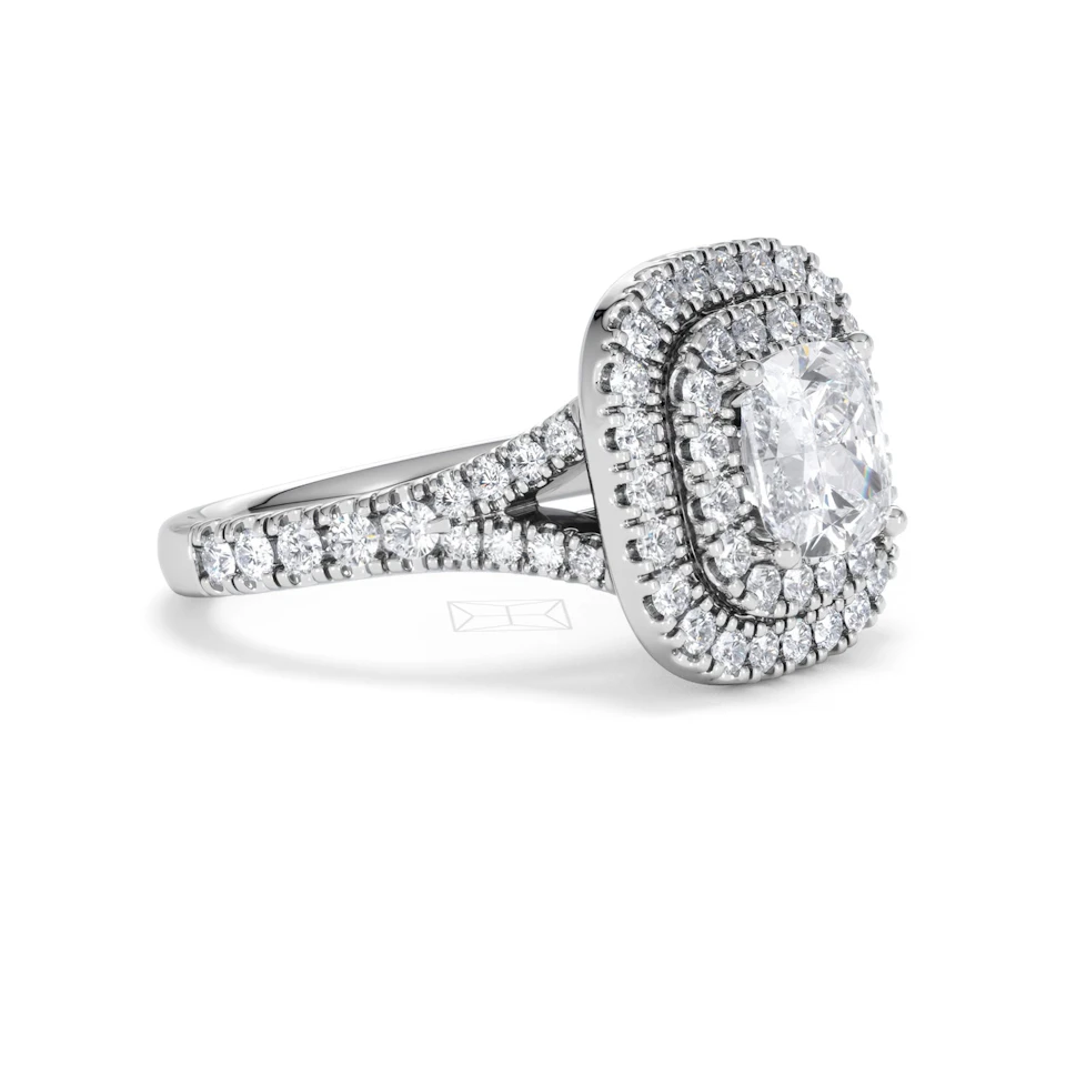 Anastasia Lab Diamond Halo Engagement Ring in Platinum 2.15ct F/VS1