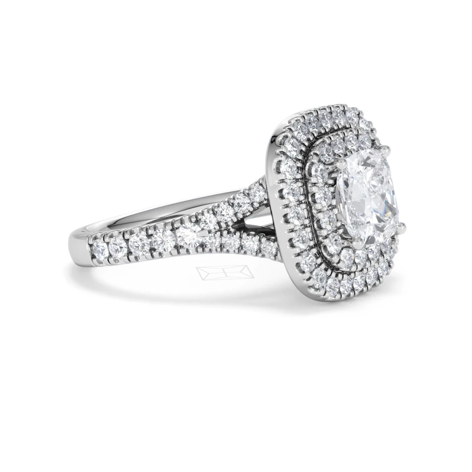 Anastasia Lab Diamond Halo Engagement Ring in Platinum 2.15ct F/VS1