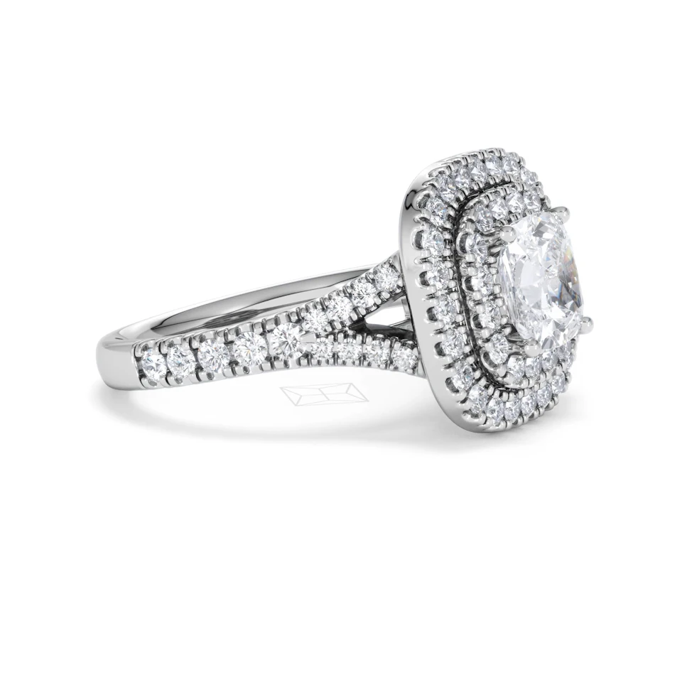 Anastasia Lab Diamond Halo Engagement Ring in Platinum 2.15ct F/VS1