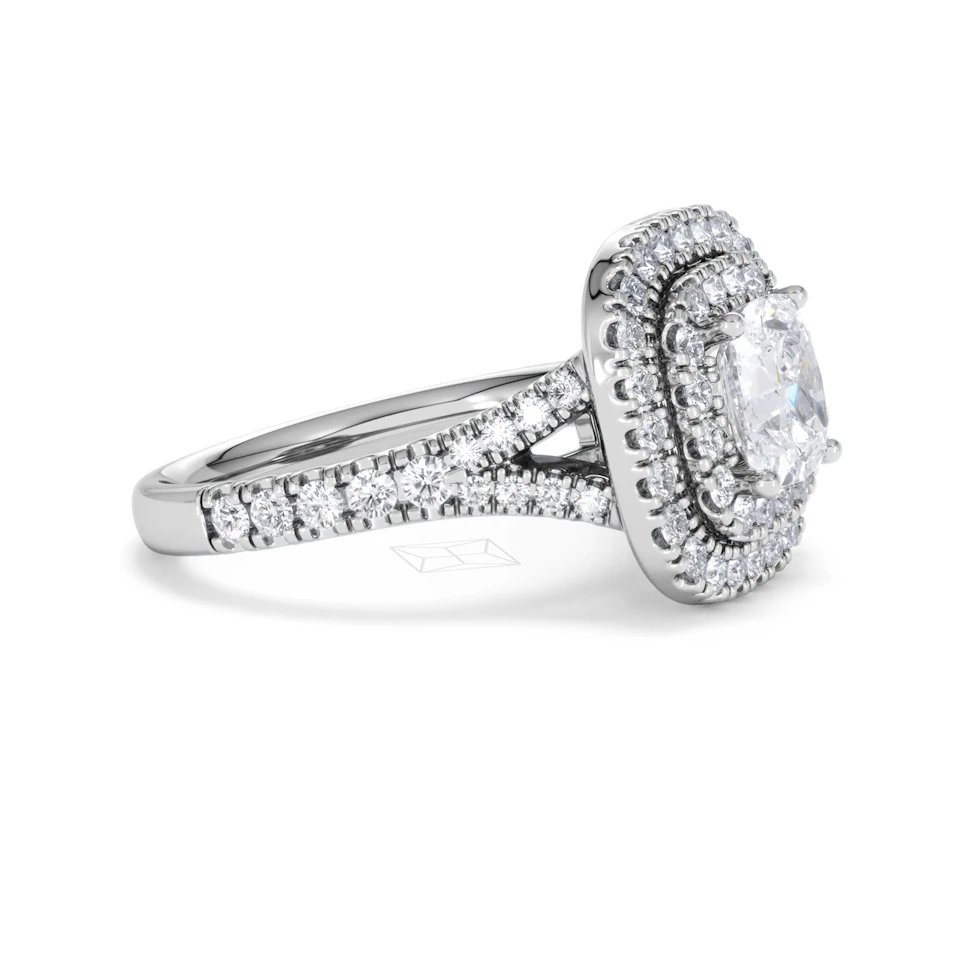 Anastasia Lab Diamond Halo Engagement Ring in Platinum 2.15ct F/VS1
