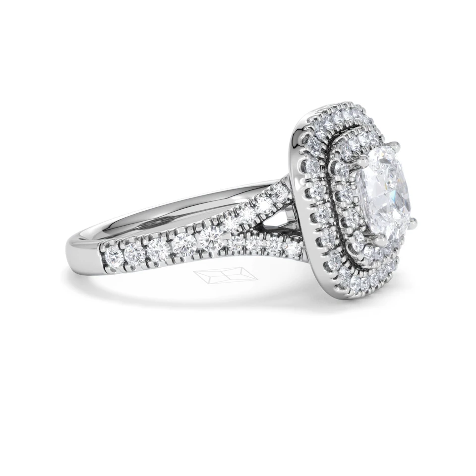 Anastasia Lab Diamond Halo Engagement Ring 18K White Gold 2.15ct F/VS1