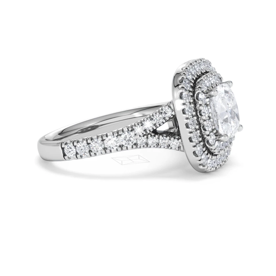 Anastasia Lab Diamond Halo Engagement Ring in Platinum 2.15ct F/VS1