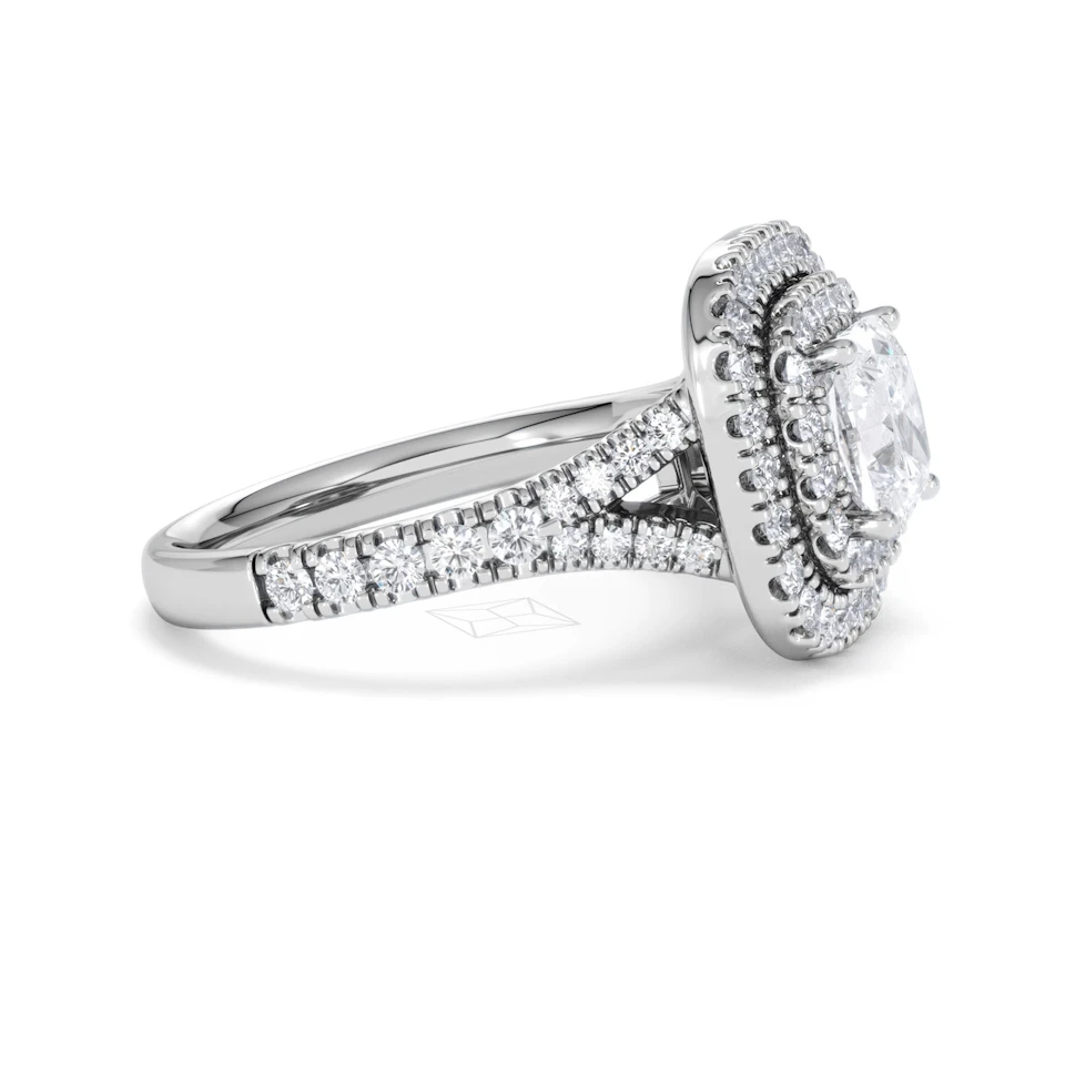 Anastasia Lab Diamond Halo Engagement Ring 18K White Gold 2.15ct F/VS1