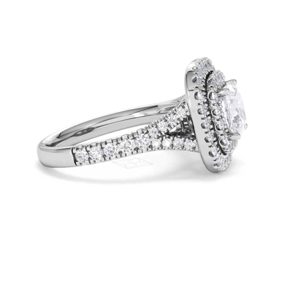 Anastasia Lab Diamond Halo Engagement Ring 18K White Gold 2.15ct F/VS1