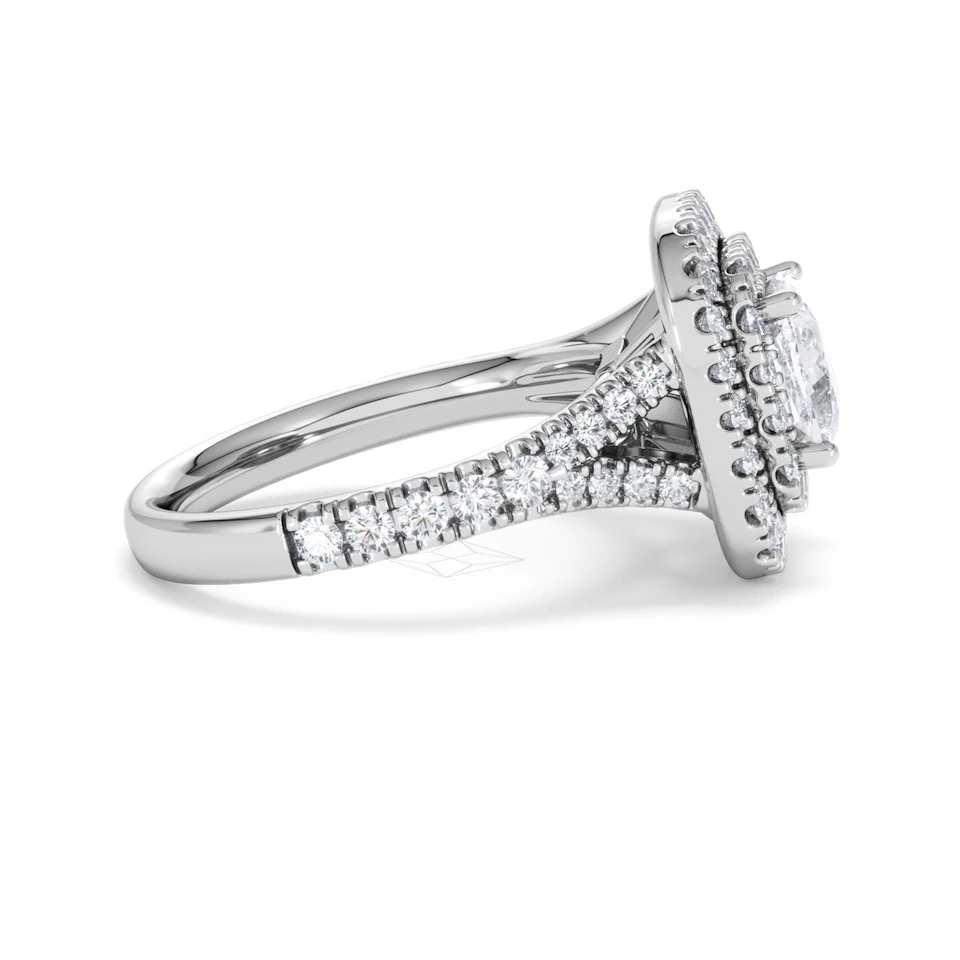 Anastasia Lab Diamond Halo Engagement Ring in Platinum 2.15ct F/VS1