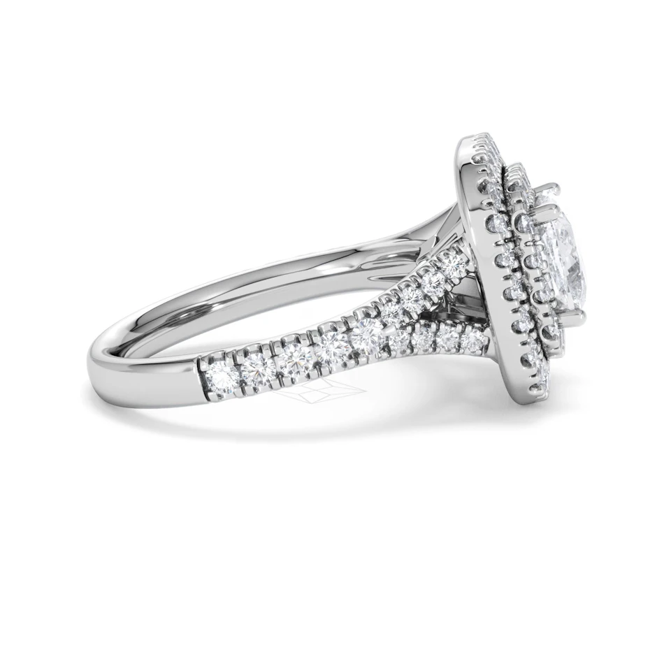 Anastasia Lab Diamond Halo Engagement Ring 18K White Gold 2.15ct F/VS1