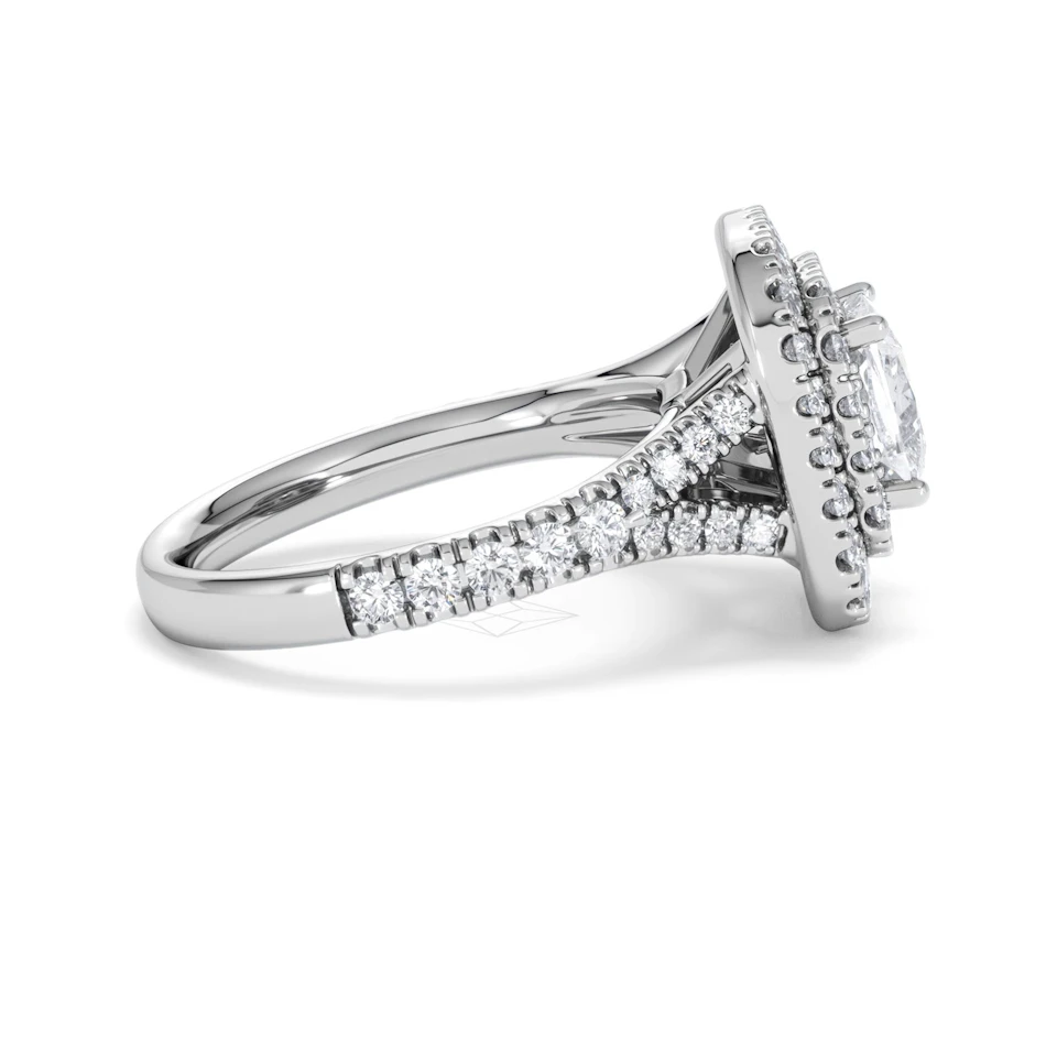 Anastasia Lab Diamond Halo Engagement Ring in Platinum 2.15ct F/VS1
