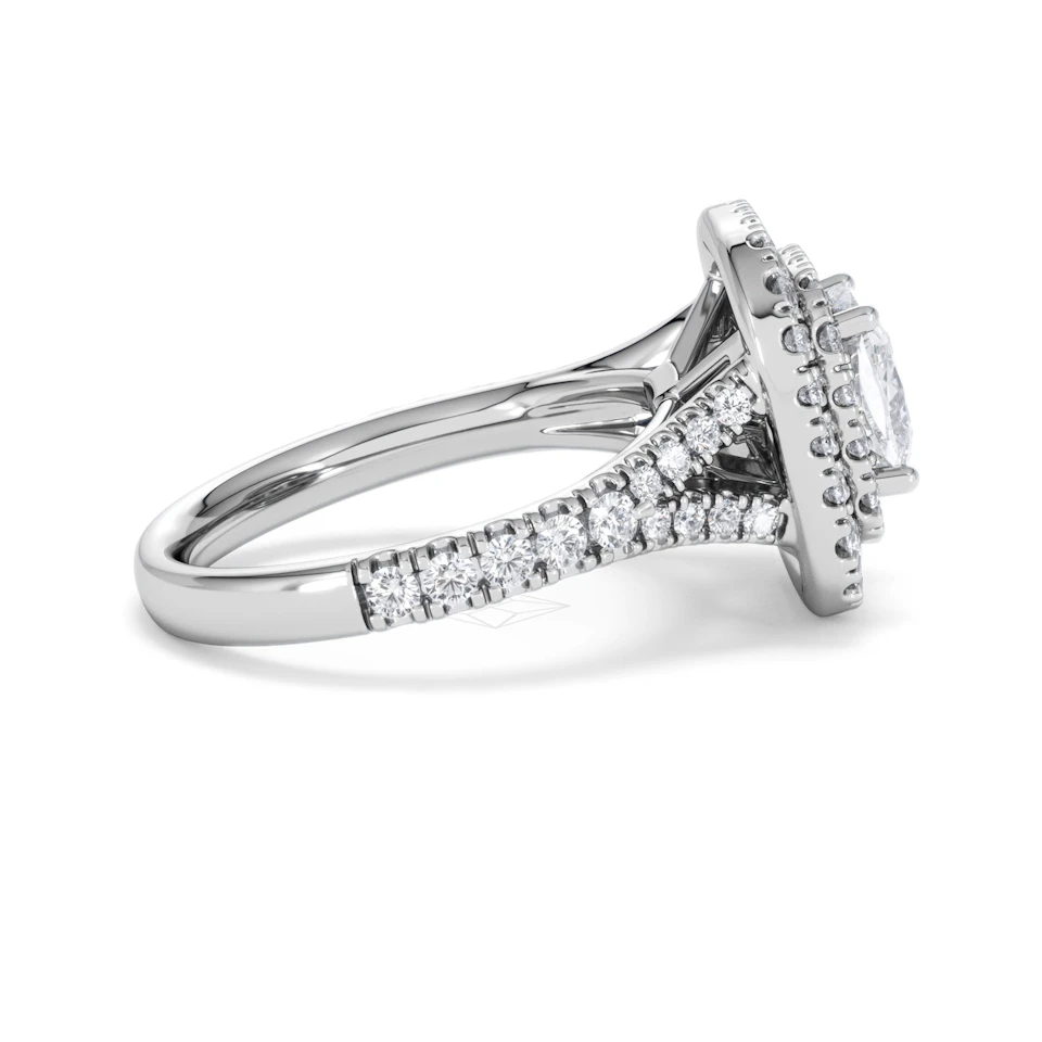 Anastasia Lab Diamond Halo Engagement Ring in Platinum 2.15ct F/VS1