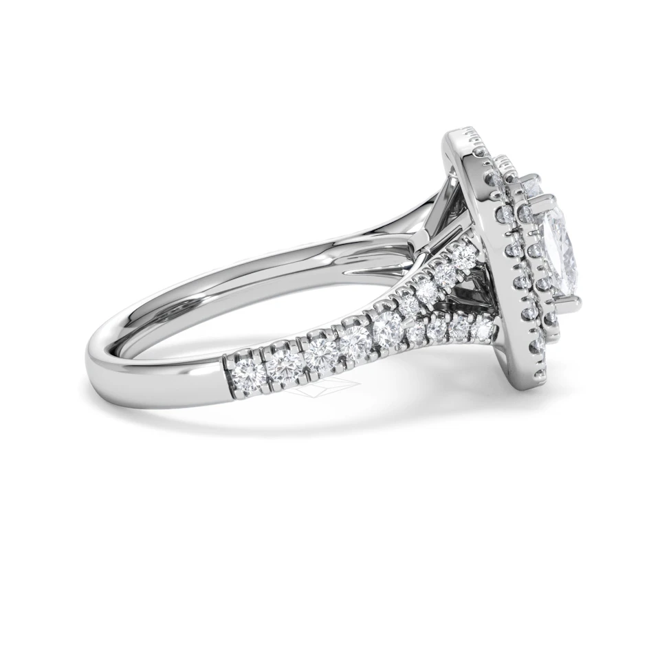 Anastasia Lab Diamond Halo Engagement Ring 18K White Gold 2.15ct F/VS1