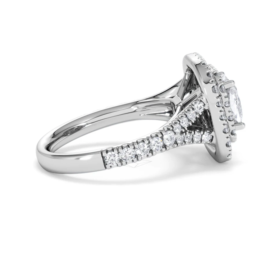 Anastasia Lab Diamond Halo Engagement Ring in Platinum 2.15ct F/VS1