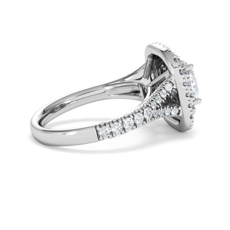 Anastasia Lab Diamond Halo Engagement Ring in Platinum 2.15ct F/VS1